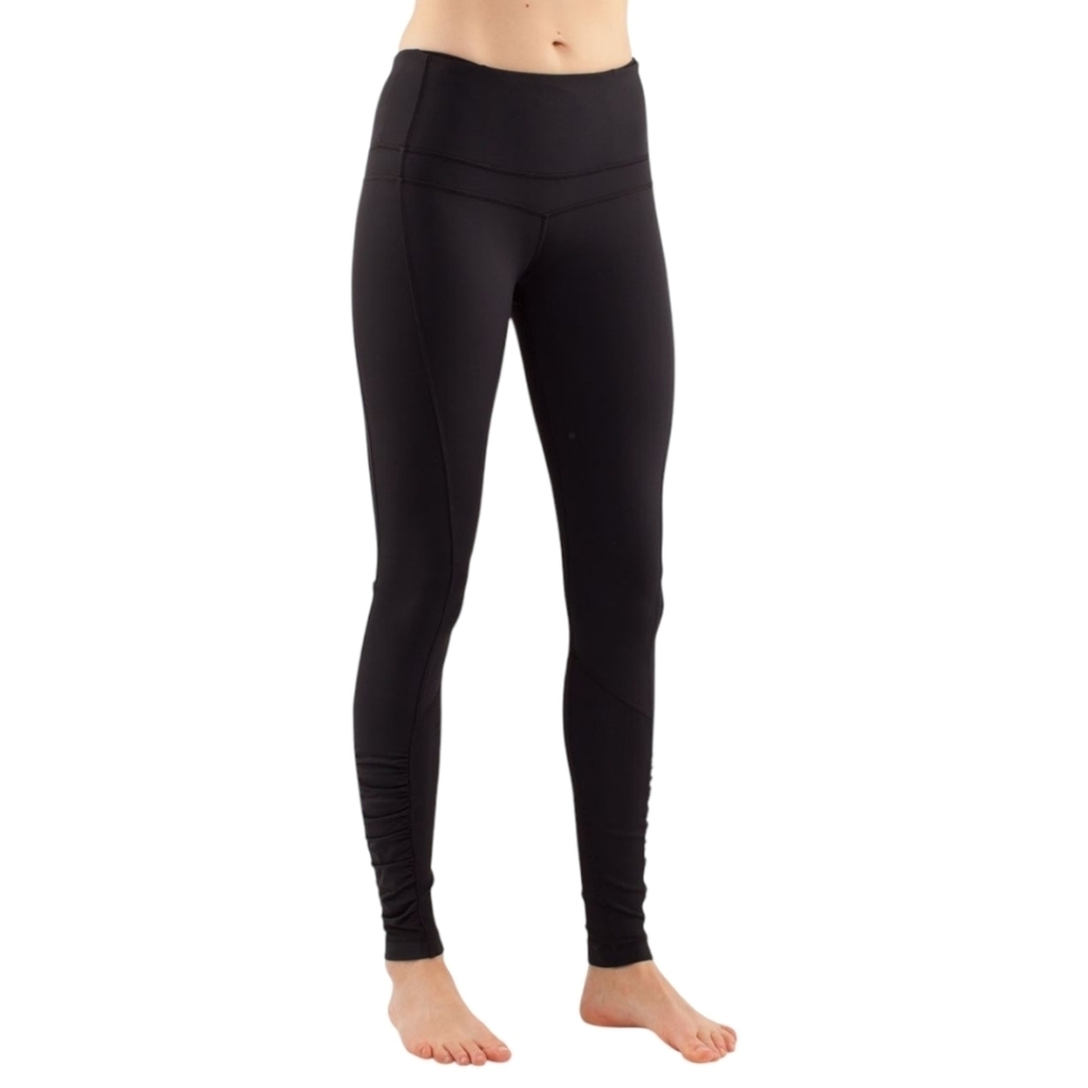 Lululemon Run Spirit Tight II Black Leggings Women 6 Mid Rise Athletic